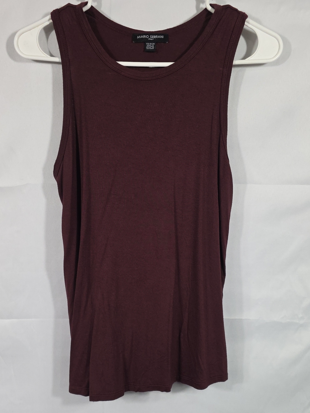Mario Serrani Women's Sleeveless Crewneck Tank - Deep Wine Womens XS (W647)